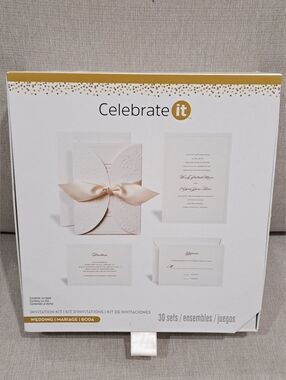 Celebrate It Wedding Invitation Kit - Ivory with Cream Accents 30 Sets